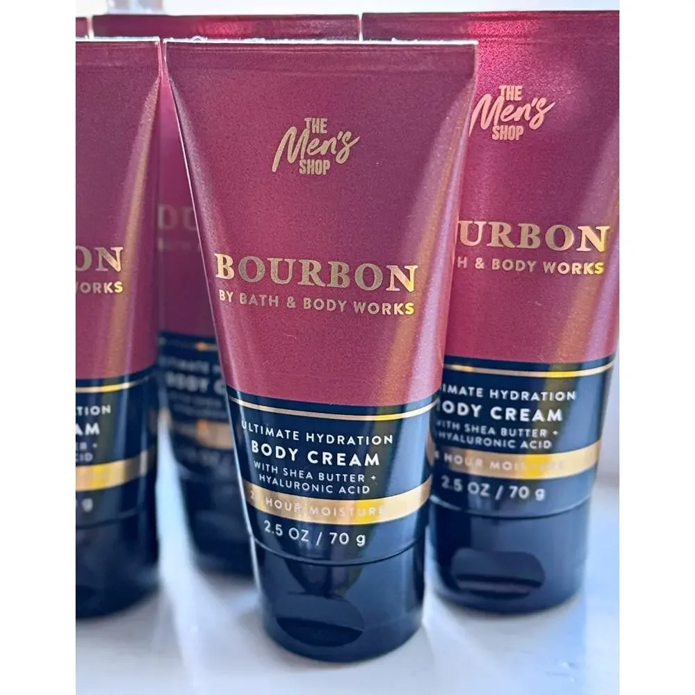 Bath & Body Works Bourbon MEN 2.5oz Ultimate Hydration Body Cream with Aloe x6